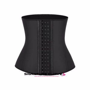 9 Steel Boned Black Latex Waist Trainer